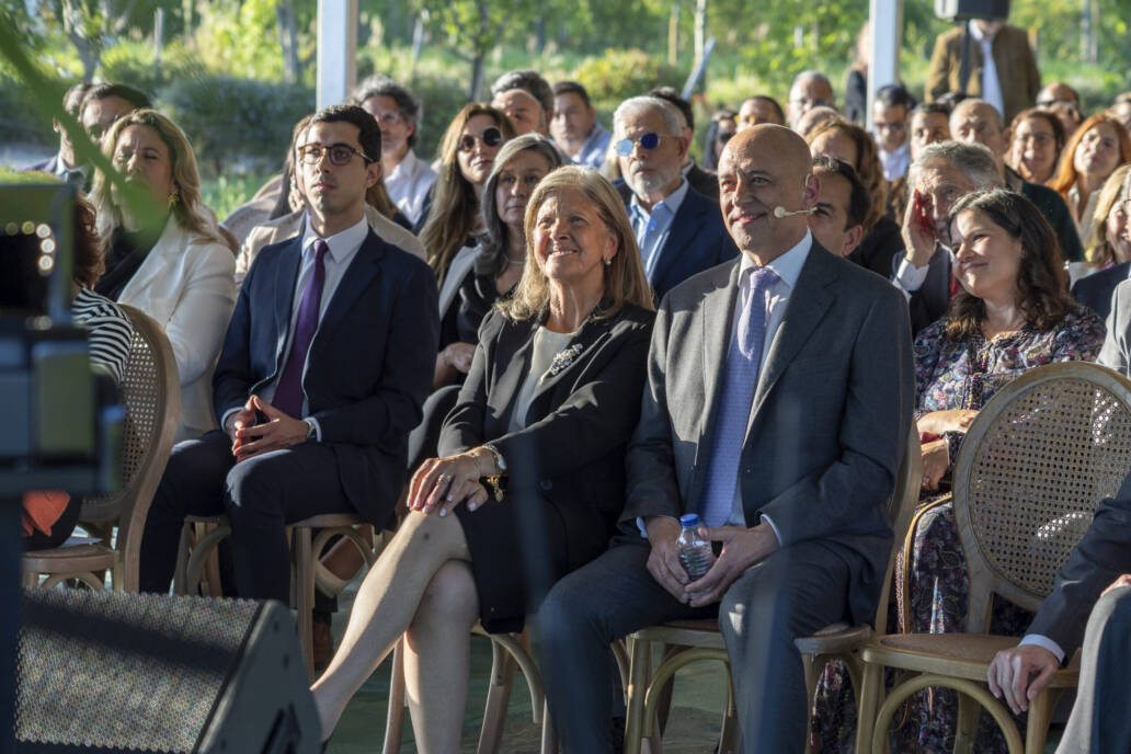 Conceição Zagalo e Carlos Mendes Gonçalves sentados no evento